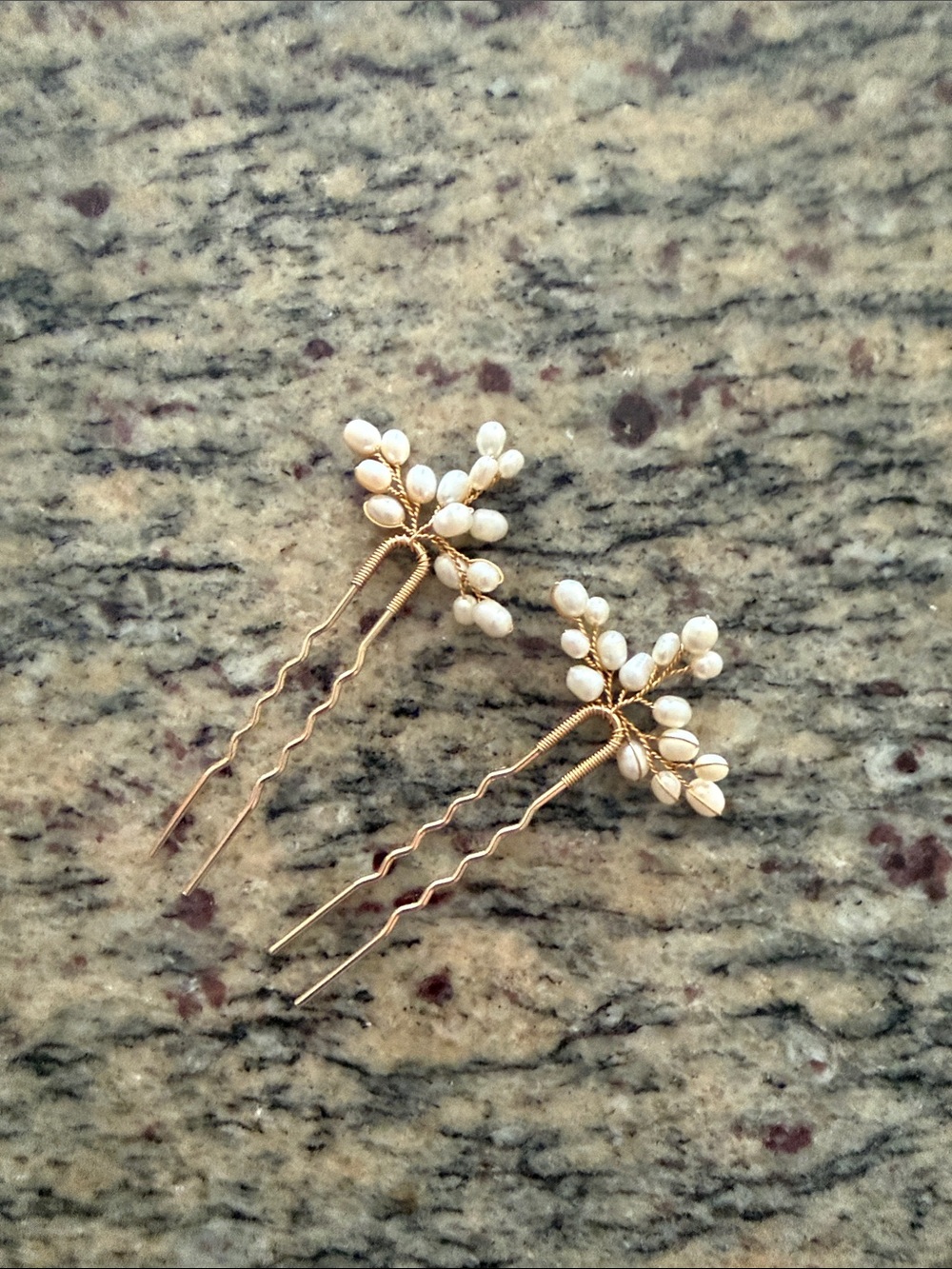 Gold and Pearl Bridal Hair Pins